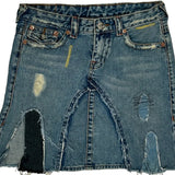 True Religion Mini Skirt - 29W UK 10 Light Wash Denim