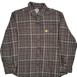 Carhartt Checked Flannel Shirt - XL Gray Cotton