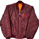 I Feel Like Pablo Ma-1 Yeezy Graphic Bomber Jacket - Medium Burgundy Nylon