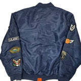 Nasa & US Army Patches Nasty Boys Ma-1 Bomber Jacket - XL Blue Polyester
