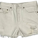 Levis Denim Shorts - 29W UK 10 White Cotton