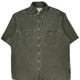 Carhartt Short Sleeve Shirt - Large Green Cotton