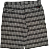 Dickies Checked Shorts - 36W 11L Gray Cotton