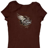 Motorcycles Harley Davidson Graphic T-Shirt - XL Brown Cotton