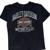 Northern Lights Harley Davidson Graphic T-Shirt - No Size Black Cotton