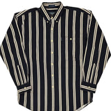 Chaps Ralph Lauren Striped Shirt - Medium Cream Cotton