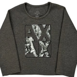 Armani Exchange Graphic Top - Medium Grey Cotton Blend