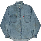 Levis Denim Shirt - Large Light Wash Cotton