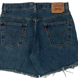 505 Levis Denim Shorts - 33W 9L Blue Cotton