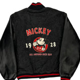 Mickey Mouse Disney Graphic Varsity Jacket - Small Black Polyester Blend