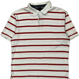 Tommy Hilfiger Striped Polo Shirt - XL White Cotton