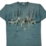 Wolf Pack Unbranded Single Stitch T-Shirt - Large Blue Cotton