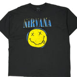 Smiley Face Nirvana Band T-Shirt - 2XL Yellow Cotton