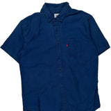 Levis Short Sleeve Shirt - Medium Blue Cotton