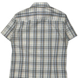 Armani Exchange Checked Short Sleeve Shirt - Medium Beige Cotton