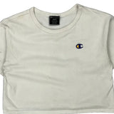 Champion Cropped T-Shirt - Small White Cotton
