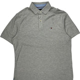 Tommy Hilfiger Polo Shirt - Large Gray Cotton