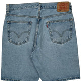 505 Levis Denim Shorts - 34W 10L Light Wash Cotton