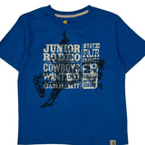 Junior Rodeo Carhartt Graphic T-Shirt - Small Blue Cotton
