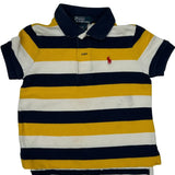 Age 2 Polo By Ralph Lauren Striped Polo Shirt - 3XS Navy Cotton