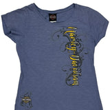 Motorcycles Harley Davidson Graphic T-Shirt - Medium Blue Cotton