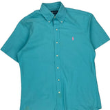 Ralph Lauren Short Sleeve Shirt - Medium Blue Cotton