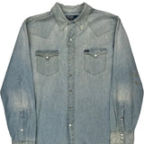 Wild West Show Polo By Ralph Lauren Graphic Denim Shirt - XL Light Wash Denim