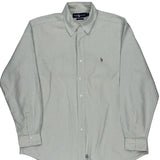 Ralph Lauren Striped Shirt - Large Blue Cotton