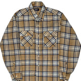 Levis Checked Flannel Shirt - Large Beige Cotton Blend