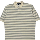 Polo By Ralph Lauren Striped Polo Shirt - XL Cream Cotton