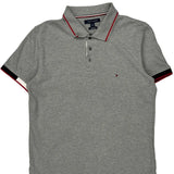 Tommy Hilfiger Slim Fit Polo Shirt - Large Grey Cotton