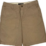 Tommy Hilfiger Pinstripe Chino Shorts - 34W 10L Beige Cotton