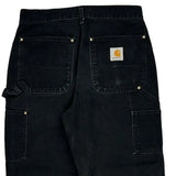 Carhartt Double Knee Carpenter Trousers - 30W 30L Black Cotton