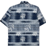 Vintage Southpole Floral Hawaiian Shirt - Medium Blue Polyester