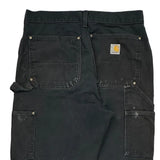 Carhartt Double Knee Carpenter Pants - 30W 34L Black Cotton
