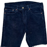 511 Levis Denim Shorts - 33W 10L Blue Corduroy