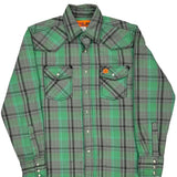 20X Fr Wrangler Checked Shirt - Medium Green Cotton Blend