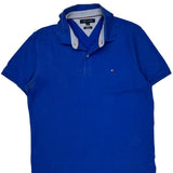 Tommy Hilfiger Slim Fit Polo Shirt - Large Blue Cotton