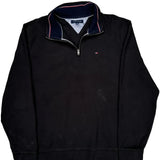 Tommy Hilfiger 1/4 Zip - XL Black Cotton