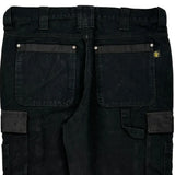Unbranded Double Knee Cargo Trousers - 36W 30L Black Cotton