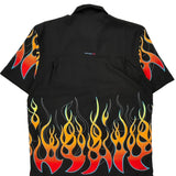 Flames Point Zero Short Sleeve Shirt - Medium Black Cotton