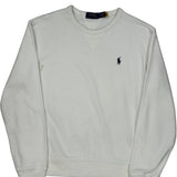 Polo By Ralph Lauren Sweatshirt - Medium White Cotton
