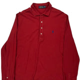 Polo By Ralph Lauren Long Sleeve Polo Shirt - 2XL Red Cotton