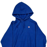 Reverse Weave Champion Hoodie - Small Blue Cotton