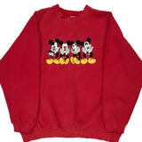Mickey Mouse Disney Sweatshirt - XL Red Cotton Blend