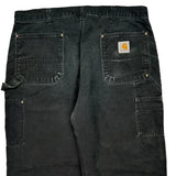 Carhartt Double Knee Carpenter Trousers - 38W 30L Black Cotton