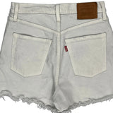 Levis Denim Shorts - 26W UK 6 White Cotton