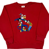 Age 7-8 Mickey Mouse Disney Cartoon Sweatshirt - Medium Red Cotton