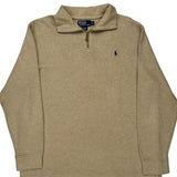 Polo By Ralph Lauren 1/4 Zip - XL Beige Cotton