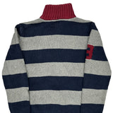 Age 10-12 Polo By Ralph Lauren Striped Zip Up - Large Grey Cotton